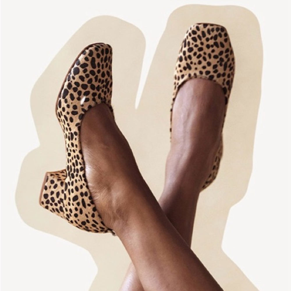 Poppy Barley Daily Pump Cheetah Print Block Heels Calf Hair